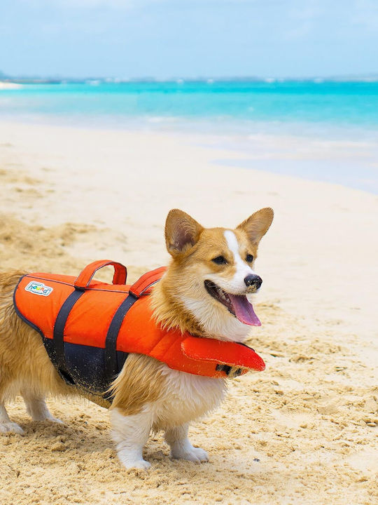 Vesta de Salvare pentru Câini Mărimea L Outward Hound Granby Splash Greutate Minimă 25 Kg Portocalie Accente Reflectorizante Curele Reglabile Bandă Abdominală Mâner de Salvare