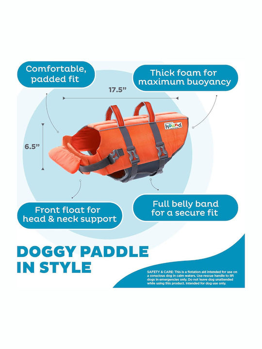 Vesta De Salvare Pentru Câini Mărimea S Outward Hound Granby Splash Greutate Minimă 6,5 Kg Portocalie Accente Reflectorizante Curele Reglabile Bandă Abdominală Mâner De Salvare