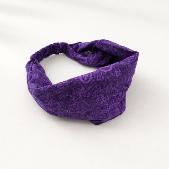 Cotton Hair Band Ba 03 Printed Purple