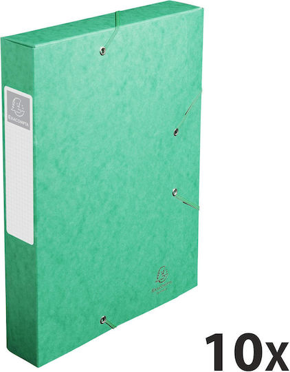 Exacompta 16003h Cutii De Depozitare Premium Set 10 Bucăți Cu Bandă Elastică 60 Mm Realizate Extra Rezistente Spine Din Carton Colorat Etichetă Dosar De Arhivă Din A4 Dosar Document Dosar De Desen Dosar De Depozitare Verde