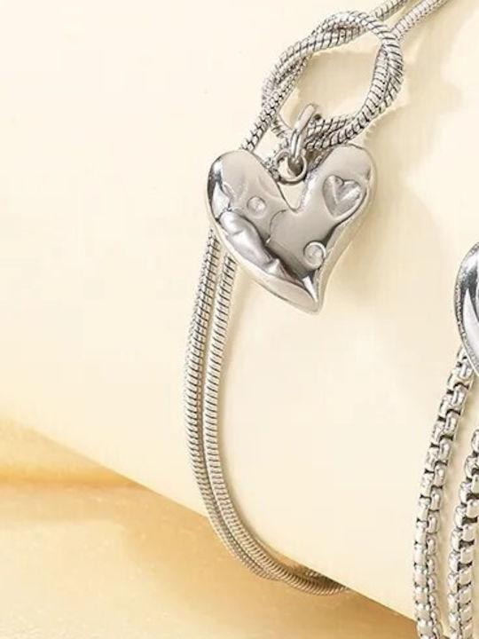 Damen Armband Kette mit Herz-Design aus Edelstahl Damen Armband Kette mit Herz-Design aus Edelstahl