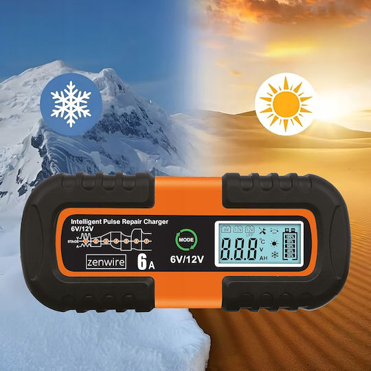 Zenwire JMD-6S Autombatterieladegerät & Motorrad Batterieladegerät 6/12V
