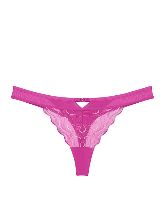 Palina Γυναικείο String με Δαντέλα Plum Fusion