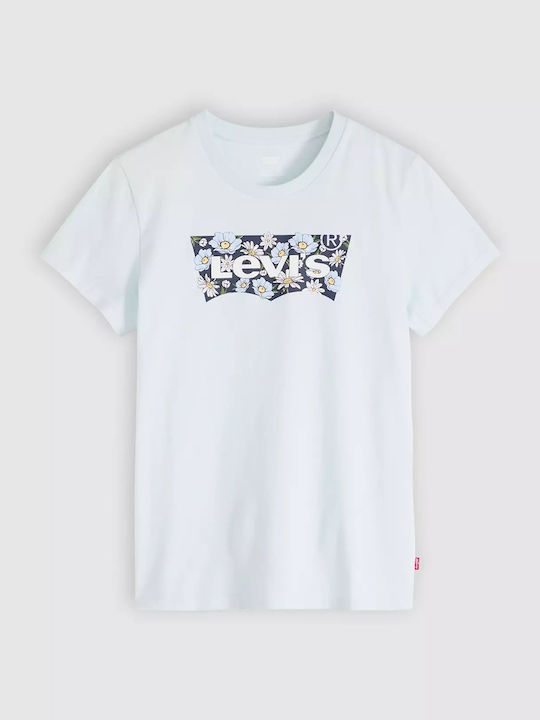 Women's Cotton Short Sleeve Blue Blouse