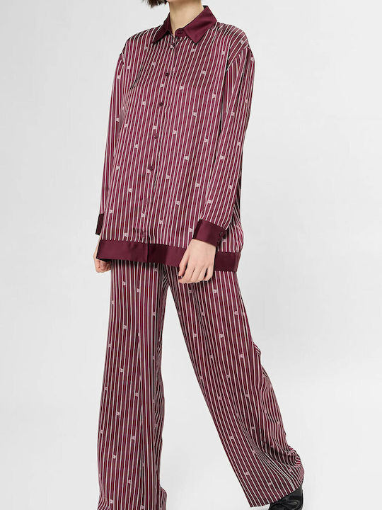 Long Sleeve Women's Shirt Burgundy