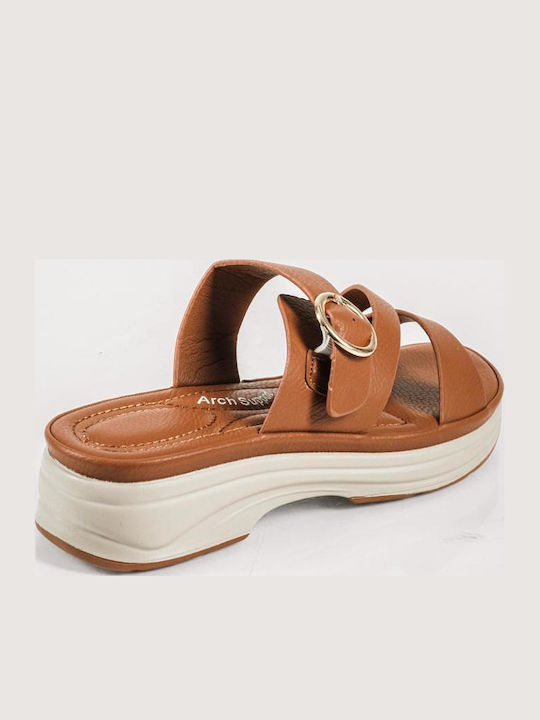 Women's Flat Sandals Flatforms Tabac Brown