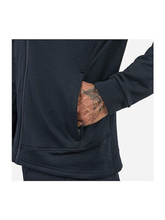 Ανδρική Ζακέτα Fleece με Κουκούλα Black