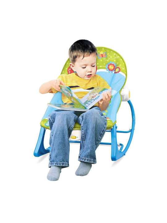 MalPlay Balansoar Electric Relax Măruș cu Vibrație Albastru pentru Copil până la 18kg