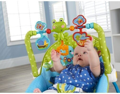 MalPlay Electric Baby Relax Swing with Vibration Blue for Child up to 18kg