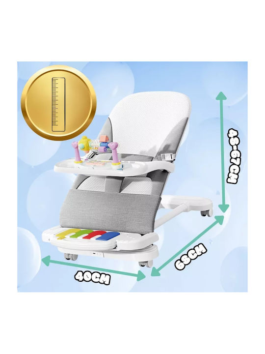 NICEkids Electric Relax Măsuță Pentru Bebeluși cu Muzică Gri pentru Copil până la 9kg