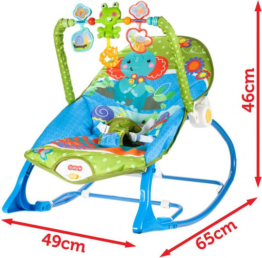 MalPlay Electric Baby Relax Swing with Vibration Blue for Child up to 18kg
