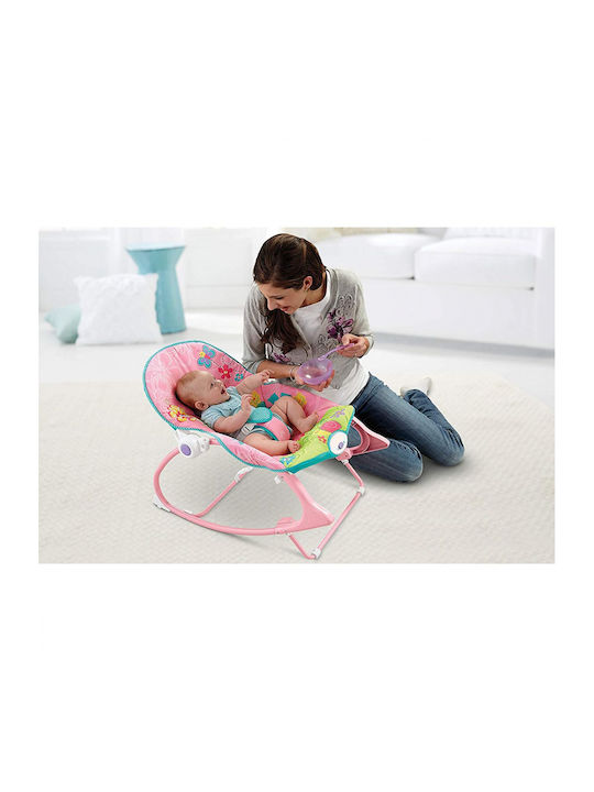 MalPlay Balansoar Electric pentru Bebeluși cu Vibrație Roz pentru Copii până la 18kg