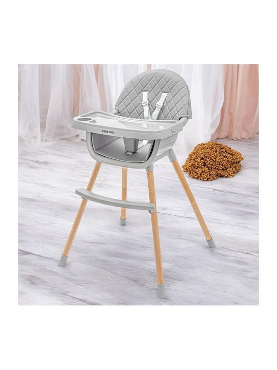 BabyMix Freya Scaun Înalt De Masă Bebe Gri