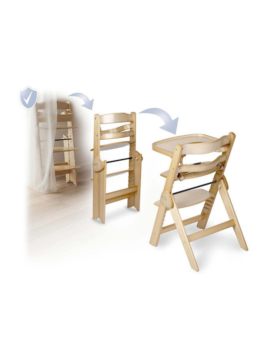 Nukido Highchair with Wooden Frame & Wooden Seat