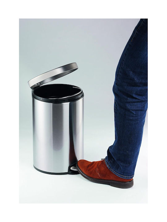 Durable Waste Bin from Stainless Steel with Pedal Gray 5lt