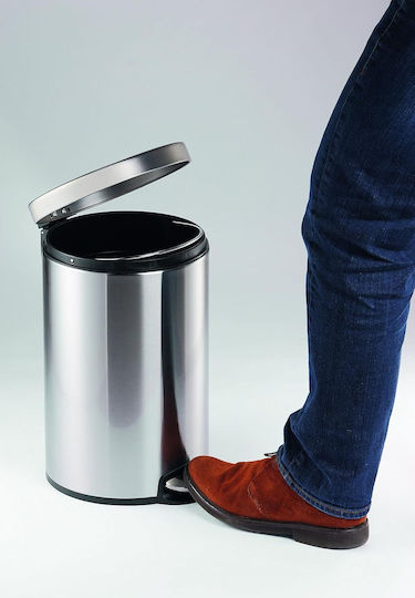 Durable Κάδος Απορριμμάτων από Ανοξείδωτο Ατσάλι με Πεντάλ Γκρι 5lt