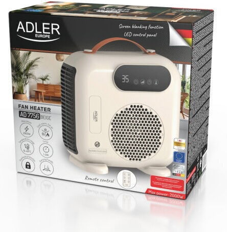 Adler Fan Heater General Use Floor Standing Beige 2000W