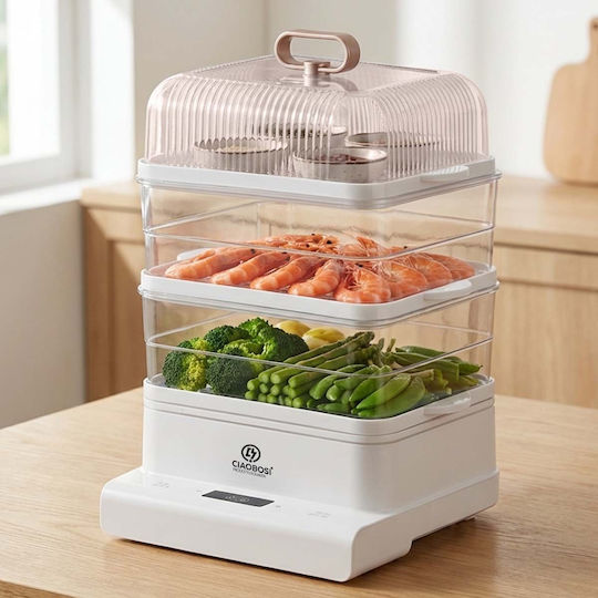 Avizar Електрически Парен Котлон 800w 3 Нива 10l Общ Обем Прозрачен