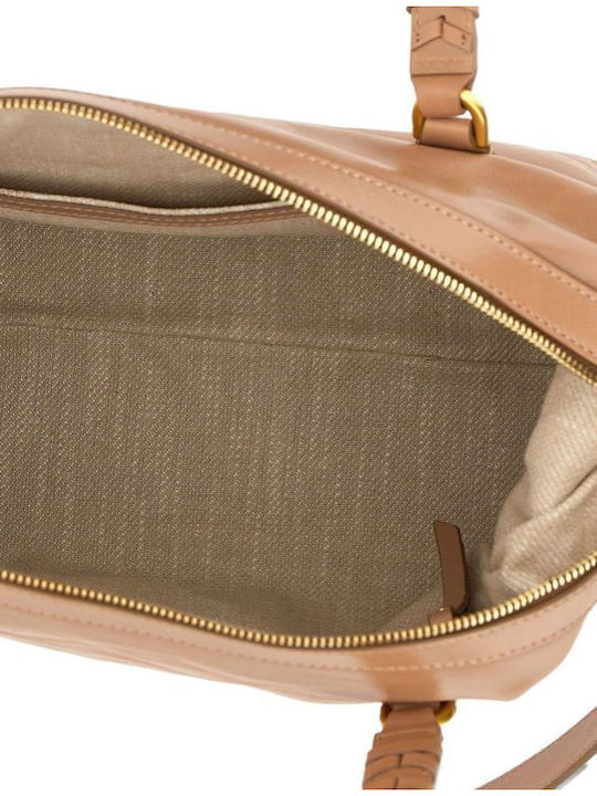 Leather Women's Shoulder Bag Beige