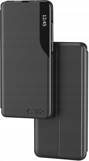 Tech-Protect View Back Cover Synthetic Leather / Plastic Black (Samsung Galaxy A37 5G)