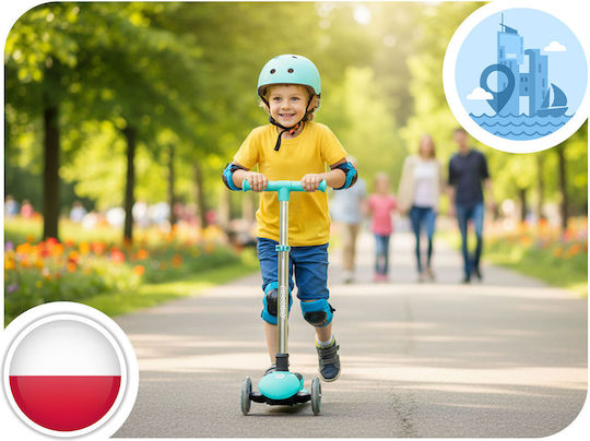 Ricokids Kinderroller 3-Rad mit Sitz Türkis