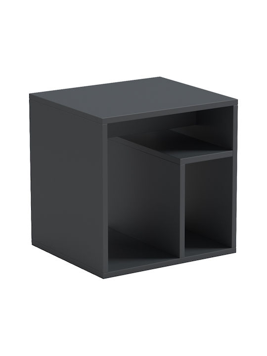 Bedside Table Doublo Wooden Gray 40x35x40cm