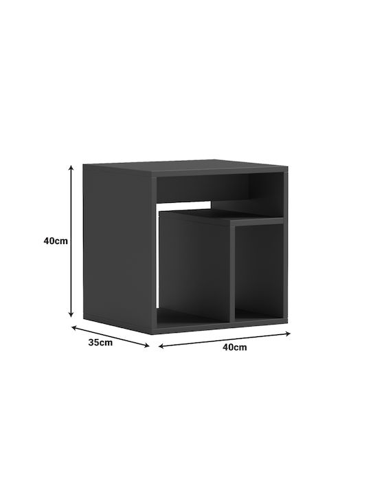 Bedside Table Doublo Wooden Gray 40x35x40cm