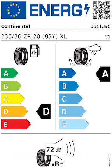 Continental ContiSportContact 7 235/30R20 88Y XL Summer Tire for Passenger Car