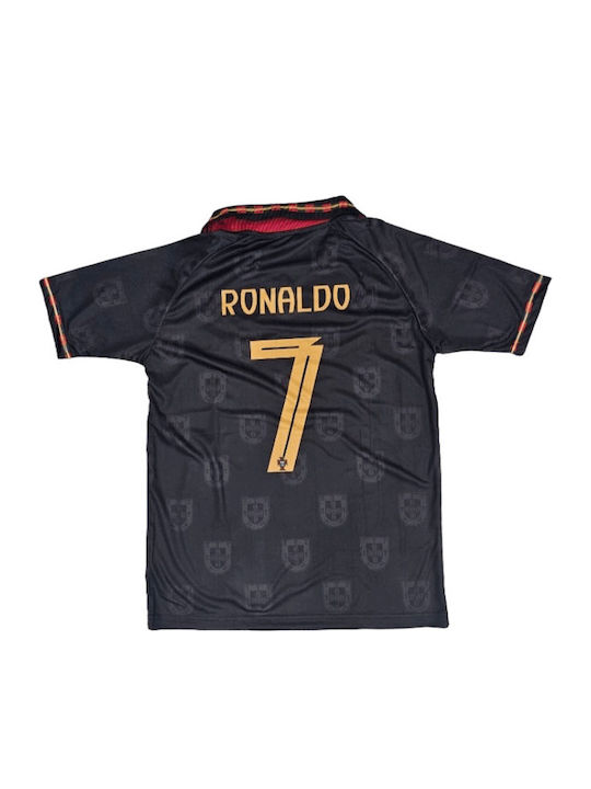 Ποδοσφαιρική Εμφάνιση Ronaldo Εθνική Πορτογαλίας 2025 Μαύρη Balón De Oro Black Unisex Fj105