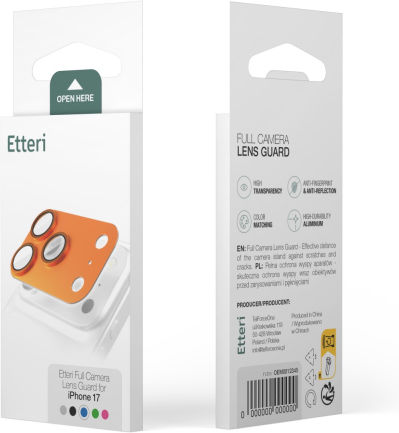 Etteri Full Camera Lens Guard Iphone 17 Pro Silver