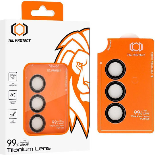Tempered Glass Tel Protect Titanium Lens 99% Ar On Camera Samsung Galaxy S26 Black Lens 3 Pcs