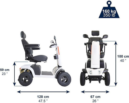 KMINA Electric Wheelchair Scooter 67cm 01-K10073 White