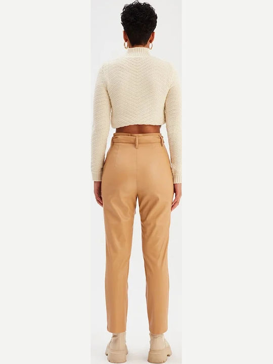 Damen Lederhose Beige