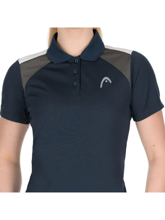 Women's Sports Polo Blouse Short Sleeve Blue