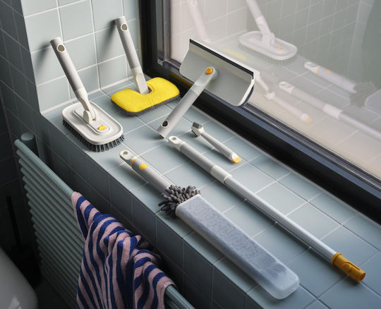 Joseph Joseph Cleantech Cleaning Set 5 Cleaning Tools + Extendable Handle Glass Tiles Surfaces Extension