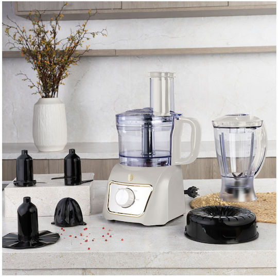 Berlinger Haus Food Processor 500W with 1.5L Bowl and Beige Blender Jug