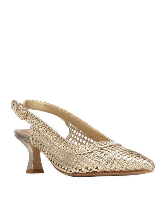 Goldene Pumps mit Spitze Zehe