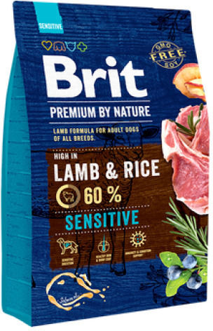 Brit Premium by Nature Adult Sensitive 15kg Dry Food Gluten-Free for Adult Dogs with Lamb and Rice