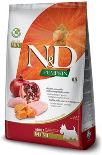 Farmina N&D Pumpkin Adult Mini 7kg Dry Food Grain-Free for Adult Small Breed Dogs with Chicken, Pomegranate and Pumpkin