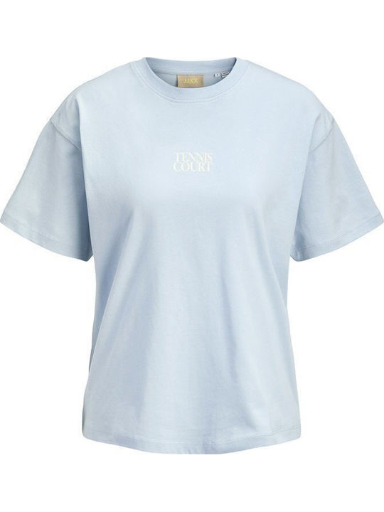 Women's T-shirt Ecru Green Light Blue