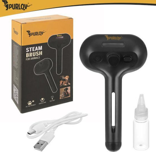 Purlov Electric Dog Brush for Hair Cleaning Black