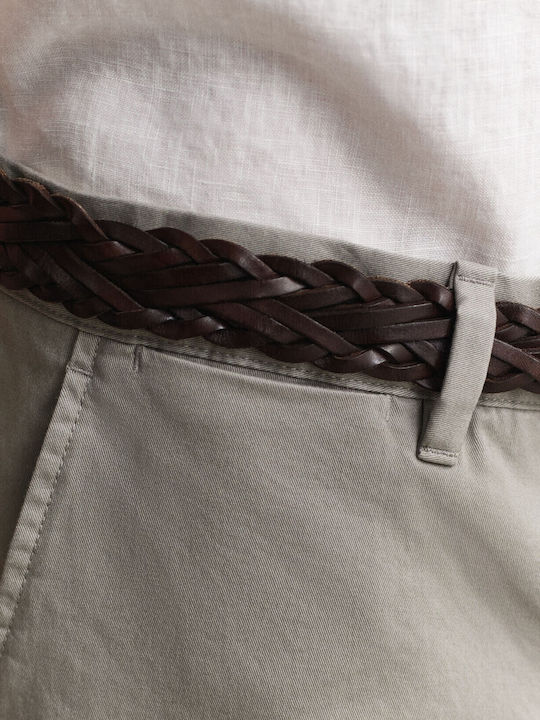 Chino Elastic Trousers in Slim Fit Pewter Grey