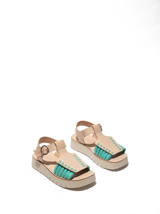 Damen Flache Sandalen Beige