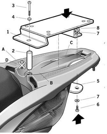 Shad Βάση Βαλίτσας για Honda SH 125 / SH 150