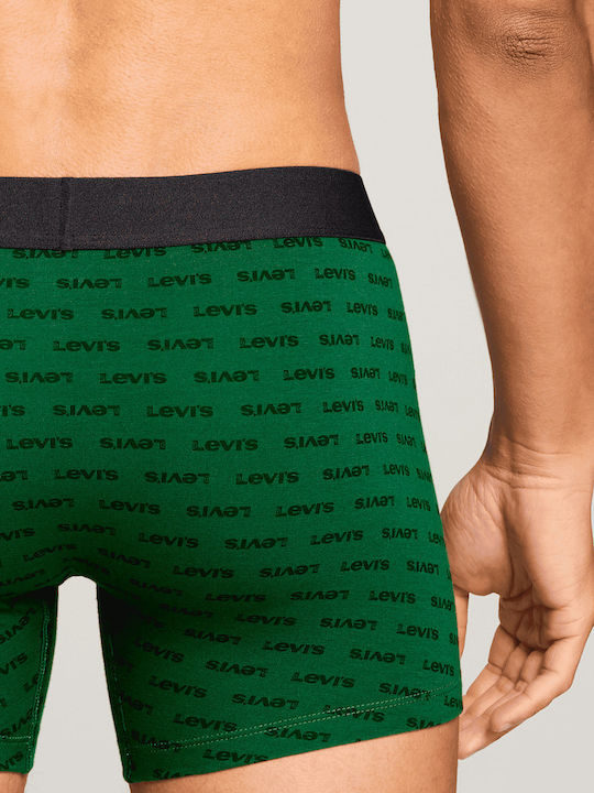 Herren Boxershorts Grün/Schwarz Mit Mustern 2er Pack