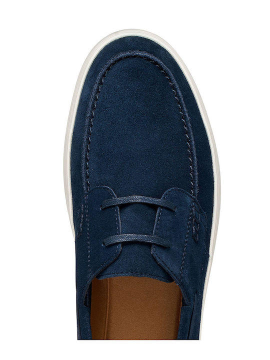 Suede Men's Moccasins in Blue Colour