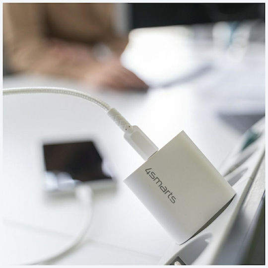 4Smarts Φορτιστής με Θύρα USB-C και Καλώδιο Lightning 20W Power Delivery Λευκός (4S465591)