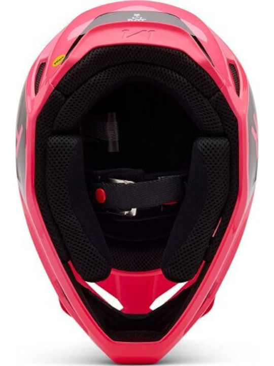 Fox V1 Lean Pink Κράνος Μηχανής Motocross DOT / ECE 22.06