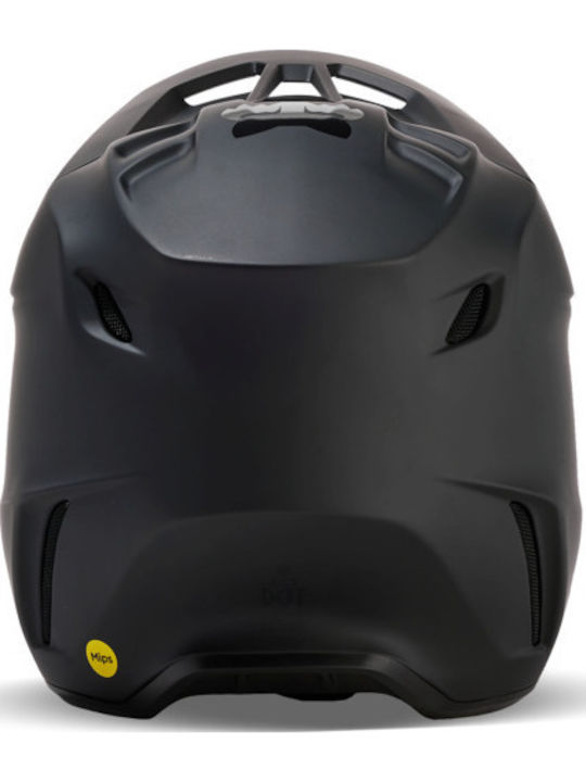 Fox V3 Solid Black Motorcycle Helmet Motocross DOT / ECE 22.06