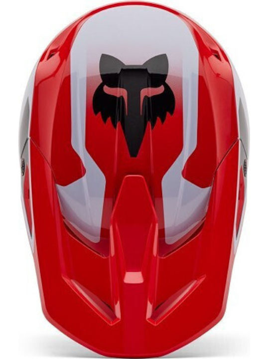 Fox V1 Lean Red Motorcycle Helmet Motocross DOT / ECE 22.06